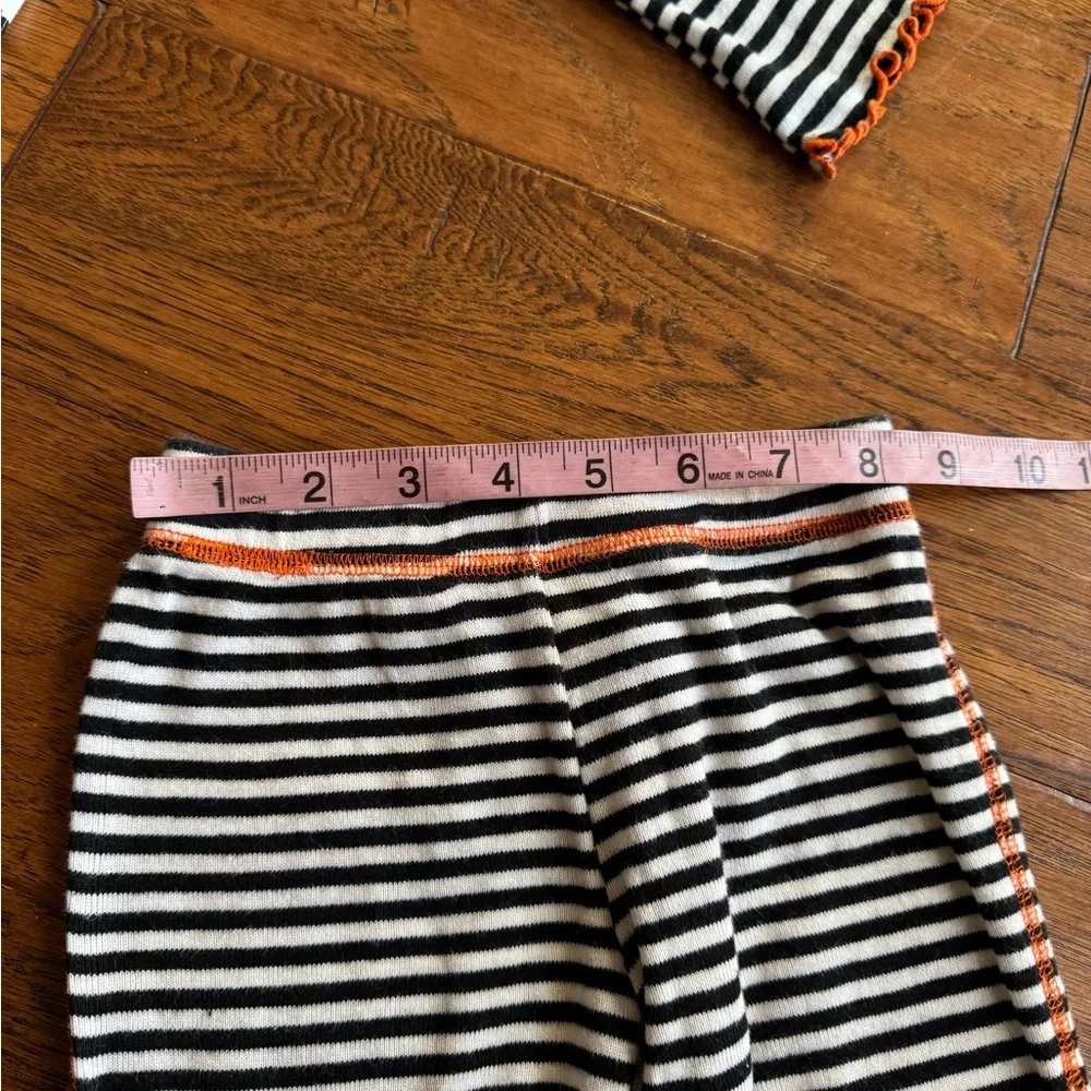 Miss Tee V-Us Orange and Black Striped Polka Dot‎ Outfit
